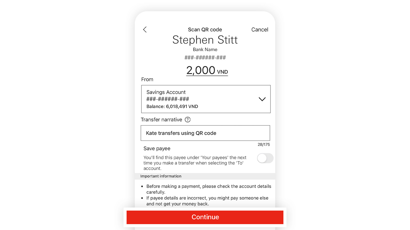 Choose the channel which you want to share the receipt or tap Save image to save the receipt your device to share later